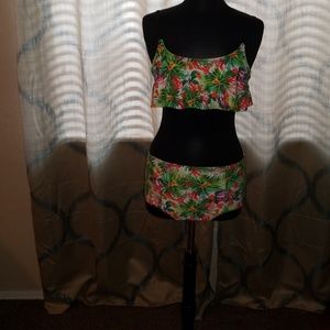 Nwot   High waisted tropical bathing suit